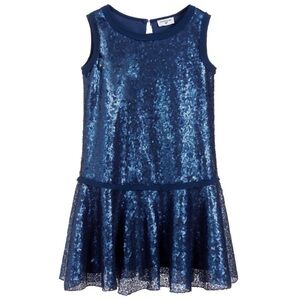 Monnalisa Blue Sequin Dress